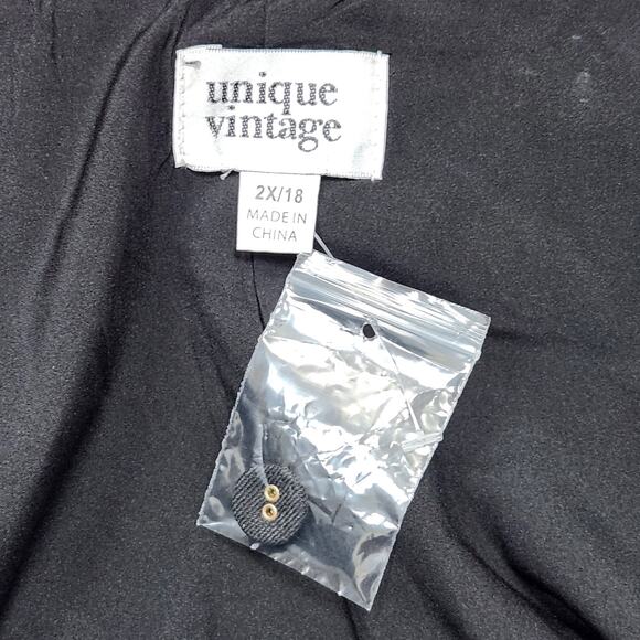 UNIQUE VINTAGE Vest Womens 2X Black Music Notes Stars Pockets V-Neck NWT - Picture 12 of 14